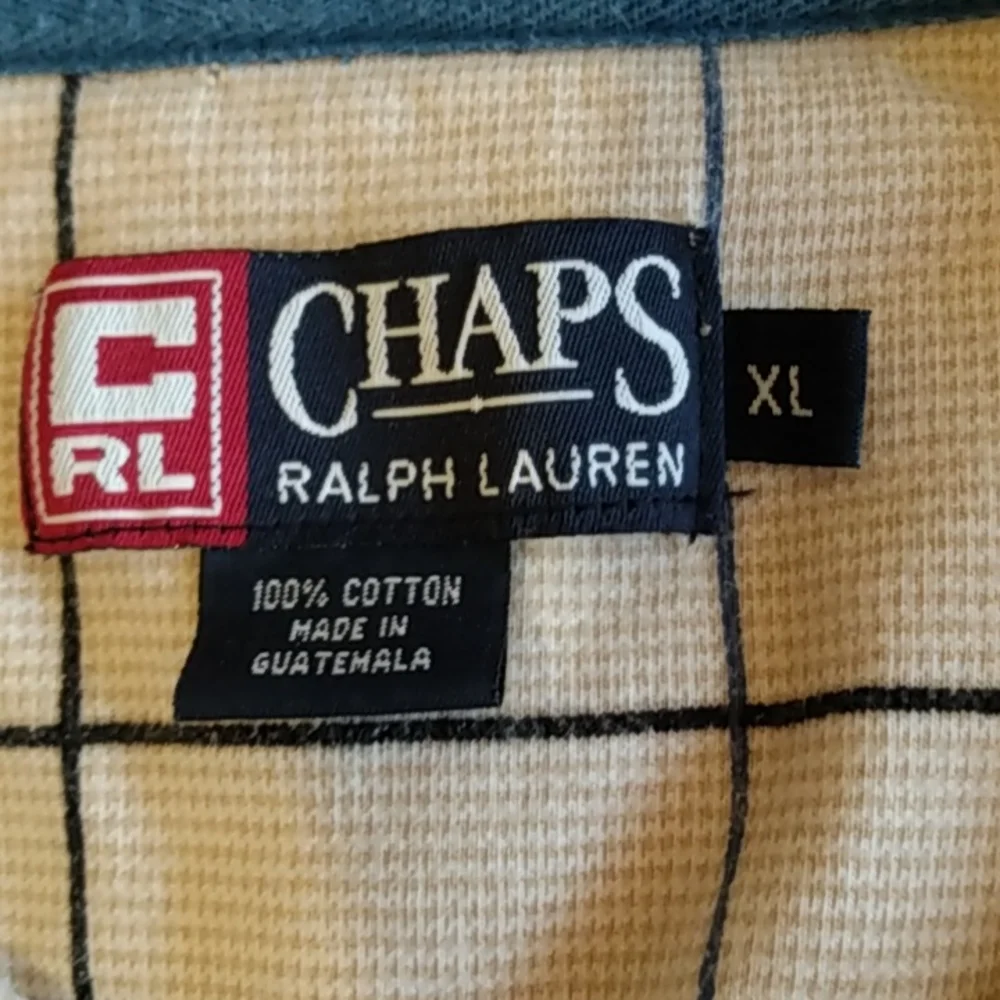 *Chaps Ralph Lauren Polo Shirt Men's‎ XL Collared Short Sleeves Checkered
